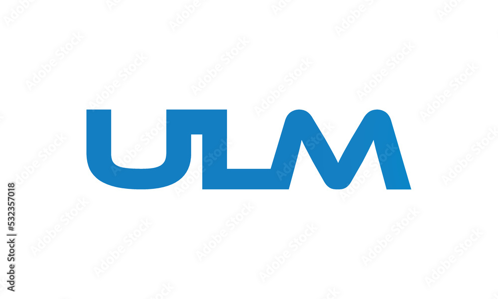 ULM monogram linked letters, creative typography logo icon ULM monogram linked letters, creative typography logo icon