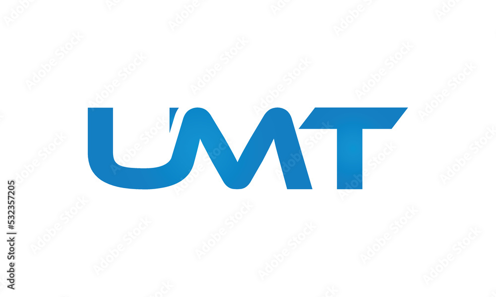 UMT monogram linked letters, creative typography logo icon UMT monogram linked letters, creative typography logo icon