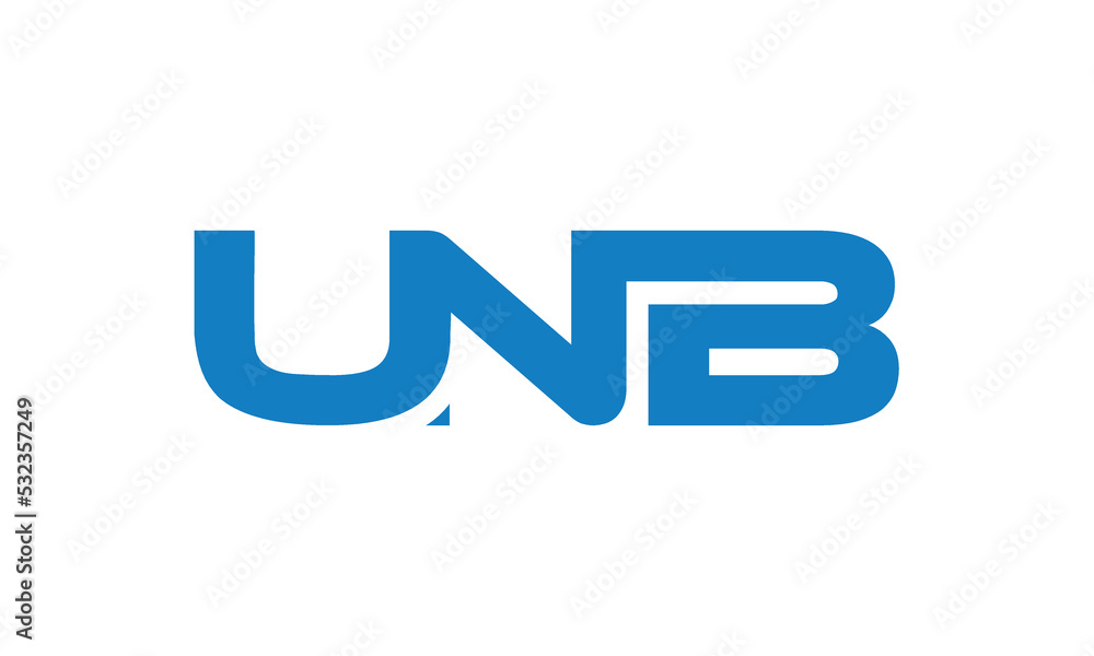 UNB monogram linked letters, creative typography logo icon UNB monogram linked letters, creative typography logo icon
