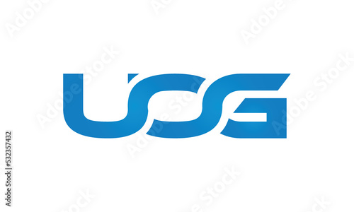UOG monogram linked letters, creative typography logo icon