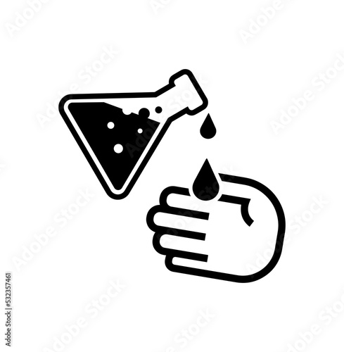 Corrosive chemical agent sign on white background	