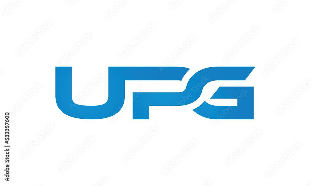 UPG monogram linked letters, creative typography logo icon UPG monogram linked letters, creative typography logo icon