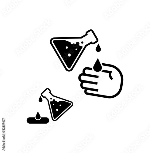 Corrosive chemical agent sign on white background	