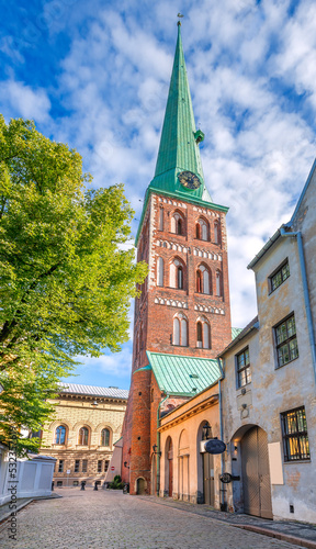 Saint Jacob Catholic church in old Riga city, Latvia. The church is one of th...