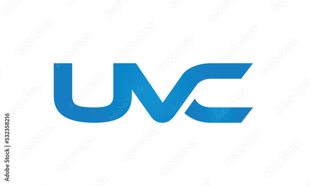 UVC monogram linked letters, creative typography logo icon UVC monogram linked letters, creative typography logo icon