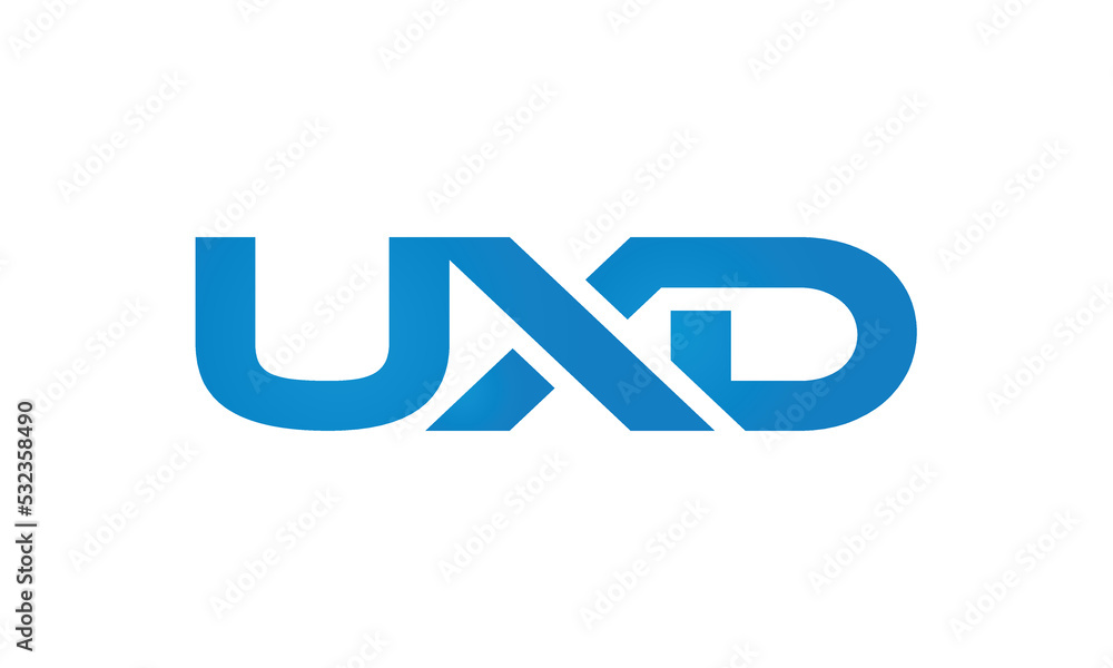 UXD monogram linked letters, creative typography logo icon UXD monogram linked letters, creative typography logo icon