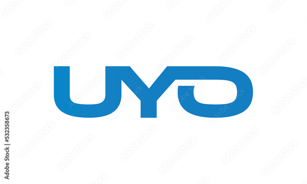 UYO monogram linked letters, creative typography logo icon UYO monogram linked letters, creative typography logo icon