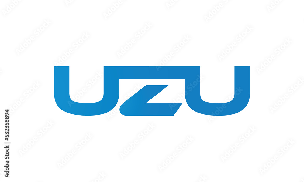 UZU monogram linked letters, creative typography logo icon UZU monogram linked letters, creative typography logo icon