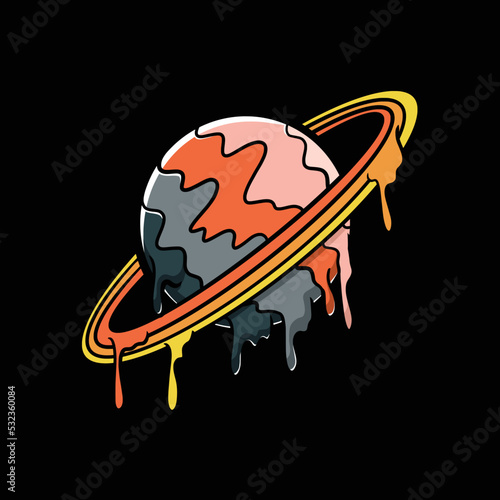 Dripping Planet Cartoon