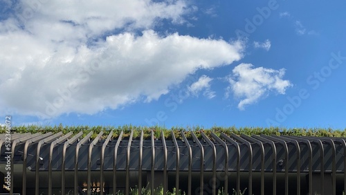 The new station architecture at the Ueno station, the sky and the exterior combination look year 2022