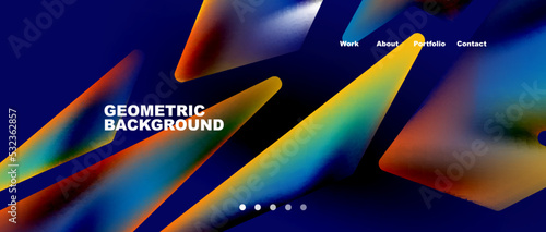 Landing page background template. Abstract geometric shapes composition. Vector illustration for wallpaper, banner, background