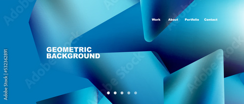 Landing page background template. Abstract geometric shapes composition. Vector illustration for wallpaper, banner, background