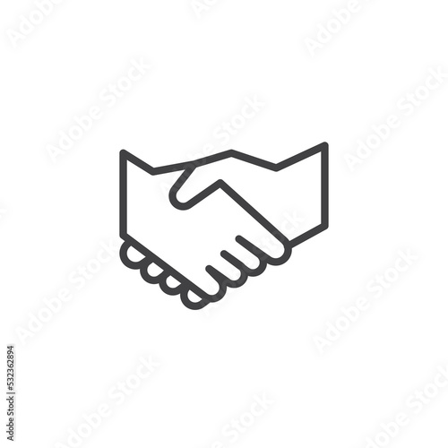 Partnership handshake line icon