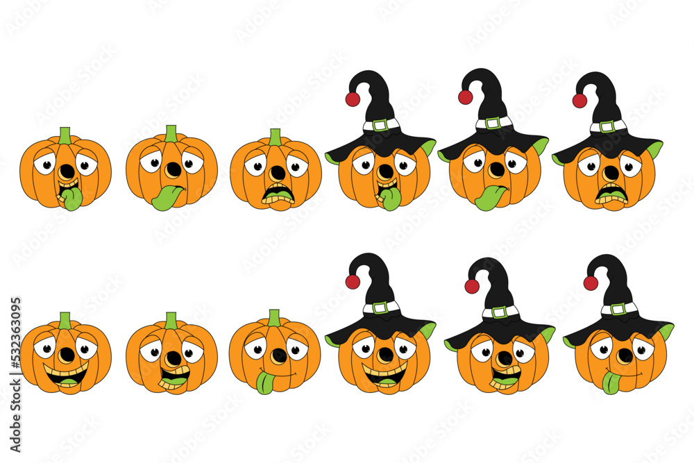 cute pumpkin cartoon character graphic