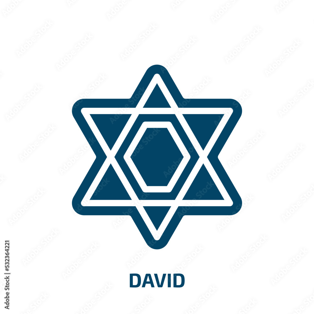 david icon from cultures collection. Filled david, star, jewish glyph icons isolated on white background. Black vector david sign, symbol for web design and mobile apps david icon from cultures collection. Filled david, star, jewish glyph icons isolated on white background. Black vector david sign, symbol for web design and mobile apps