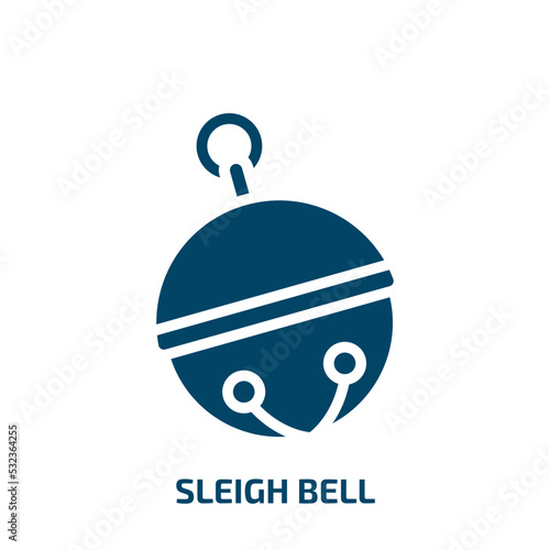 sleigh bell icon from culture collection. Filled sleigh bell, tree, winter glyph icons isolated on white background. Black vector sleigh bell sign, symbol for web design and mobile apps