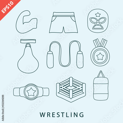 mexican wrestling design icon flat vector illustration
