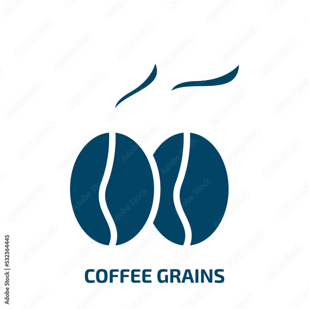Obraz premium coffee grains icon from culture collection. Filled coffee grains, grain, coffee glyph icons isolated on white background. Black vector coffee grains sign, symbol for web design and mobile apps
