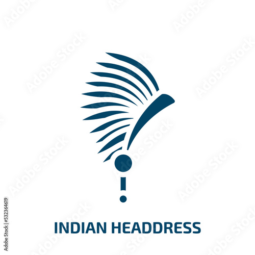 indian headdress icon from culture collection. Filled indian headdress, head, native glyph icons isolated on white background. Black vector indian headdress sign, symbol for web design and mobile apps