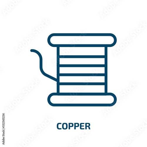 copper icon from construction and tools collection. Filled copper  steel  gold glyph icons isolated on white background. Black vector copper sign  symbol for web design and mobile apps