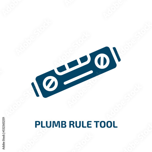 plumb rule tool icon from construction tools collection. Filled plumb rule tool, 1, bow glyph icons isolated on white background. Black vector plumb rule tool sign, symbol for web design and mobile