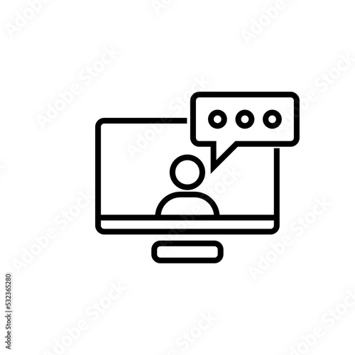 Wallpaper Mural Desktop computer line icon isolated on white background Torontodigital.ca