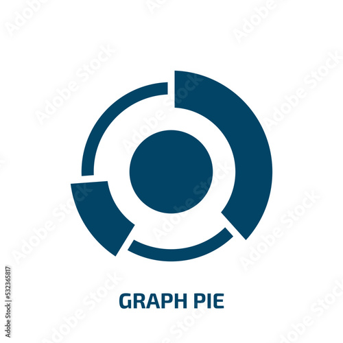 graph pie icon from business and analytics collection. Filled graph pie, pie, graph glyph icons isolated on white background. Black vector graph pie sign, symbol for web design and mobile apps