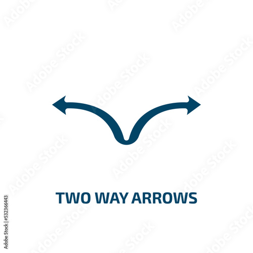 two way arrows icon from business collection. Filled two way arrows, arrow, left glyph icons isolated on white background. Black vector two way arrows sign, symbol for web design and mobile apps