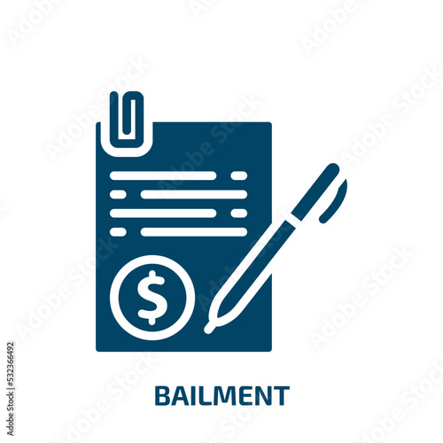 bailment icon from business collection. Filled bailment, bail, surety glyph icons isolated on white background. Black vector bailment sign, symbol for web design and mobile apps