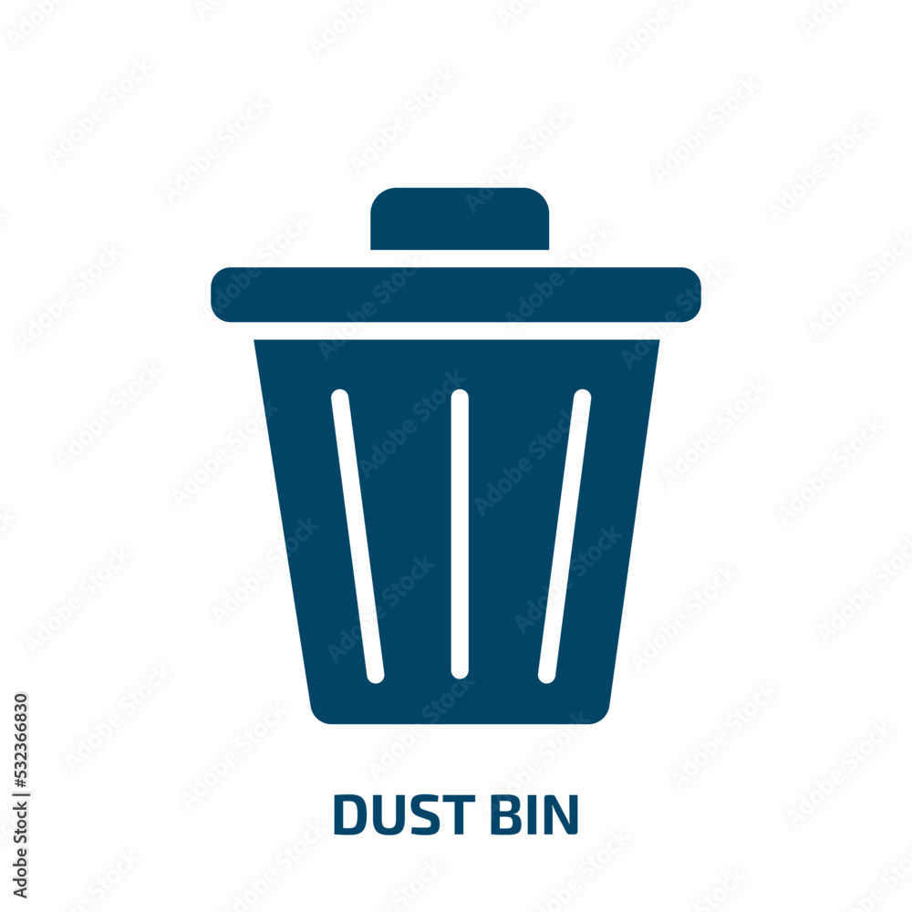 dust bin icon from ecology collection. Filled dust bin, can, garbage glyph icons isolated on white background. Black vector dust bin sign, symbol for web design and mobile apps dust bin icon from ecology collection. Filled dust bin, can, garbage glyph icons isolated on white background. Black vector dust bin sign, symbol for web design and mobile apps
