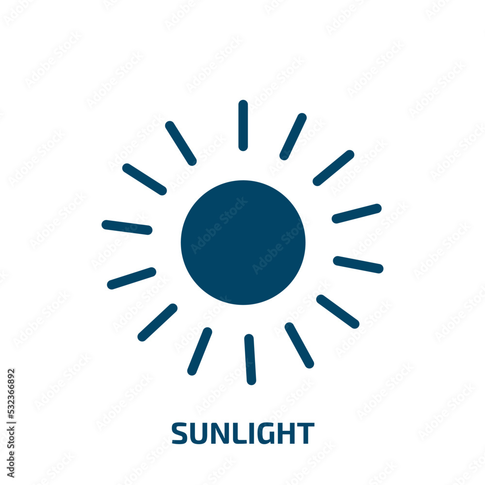 sunlight icon from ecology collection. Filled sunlight, sun, nature glyph icons isolated on white background. Black vector sunlight sign, symbol for web design and mobile apps sunlight icon from ecology collection. Filled sunlight, sun, nature glyph icons isolated on white background. Black vector sunlight sign, symbol for web design and mobile apps