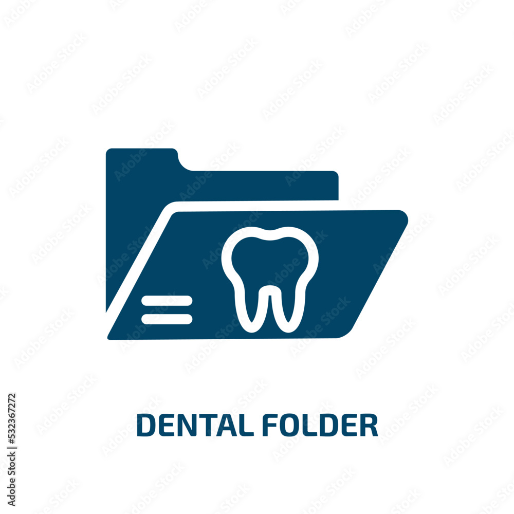 dental folder icon from dentist collection. Filled dental folder
