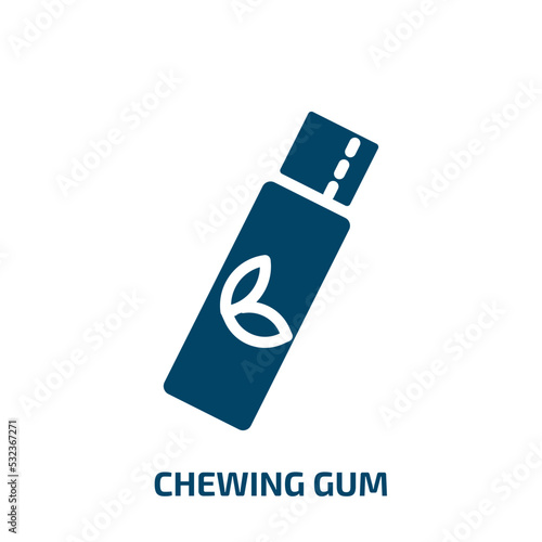 chewing gum icon from dentist collection. Filled chewing gum, chewing, gum glyph icons isolated on white background. Black vector chewing gum sign, symbol for web design and mobile apps