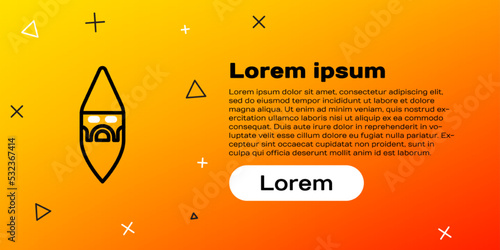 Line Wizard warlock icon isolated on yellow background. Colorful outline concept. Vector