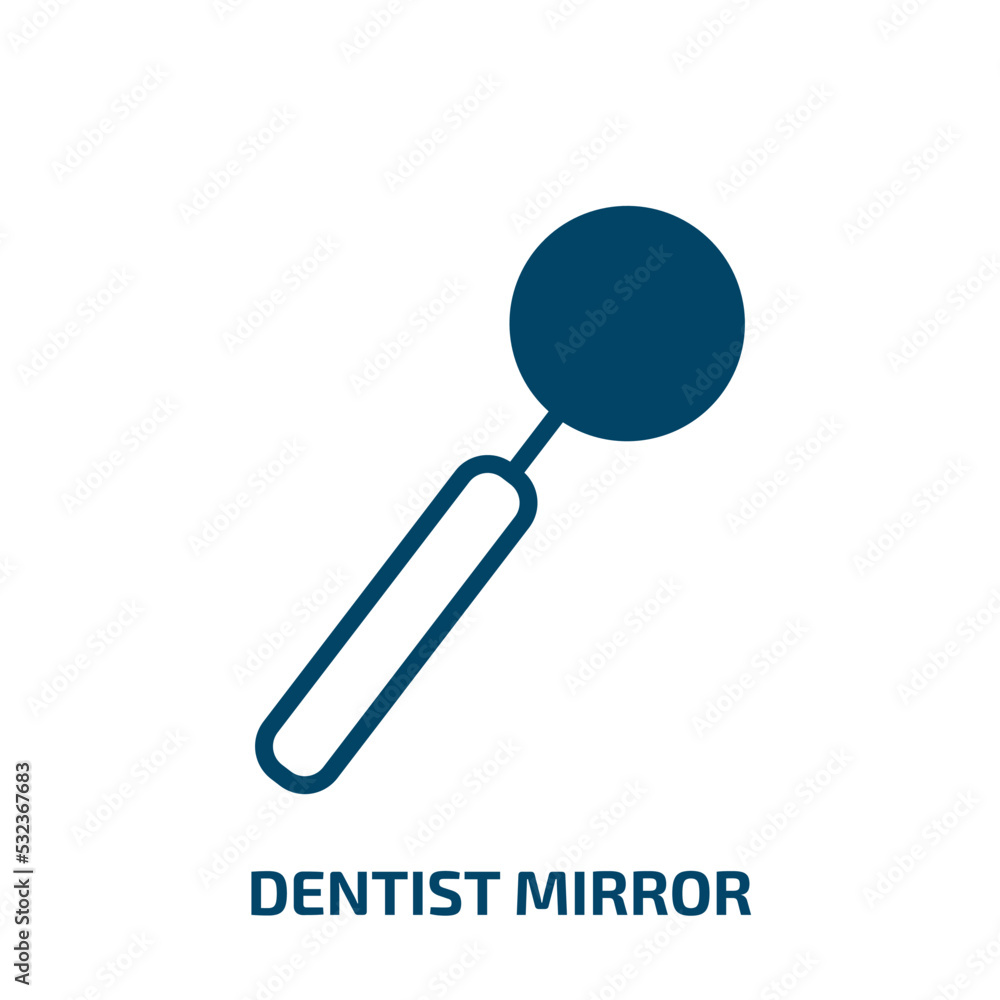 dentist mirror icon from dentist collection. Filled dentist mirror, implant, tooth glyph icons isolated on white background. Black vector dentist mirror sign, symbol for web design and mobile apps dentist mirror icon from dentist collection. Filled dentist mirror, implant, tooth glyph icons isolated on white background. Black vector dentist mirror sign, symbol for web design and mobile apps
