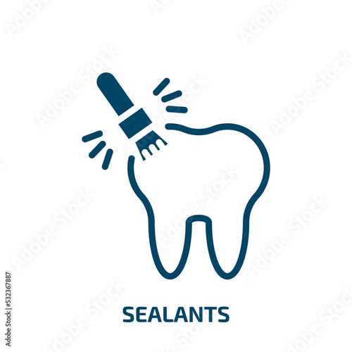 sealants icon from dentist collection. Filled sealants, sealant, building glyph icons isolated on white background. Black vector sealants sign, symbol for web design and mobile apps