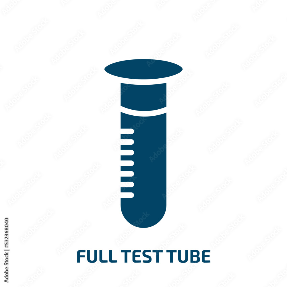 full test tube icon from education collection. Filled full test tube, medical, science glyph icons isolated on white background. Black vector full test tube sign, symbol for web design and mobile apps full test tube icon from education collection. Filled full test tube, medical, science glyph icons isolated on white background. Black vector full test tube sign, symbol for web design and mobile apps