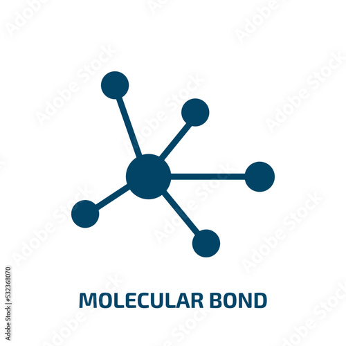 molecular bond icon from education collection. Filled molecular bond, structure, chemical glyph icons isolated on white background. Black vector molecular bond sign, symbol for web design and mobile