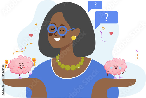 Cartoon Brain Flat Background