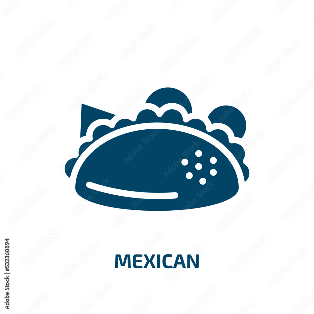 mexican icon from food collection. Filled mexican, food, collection glyph icons isolated on white background. Black vector mexican sign, symbol for web design and mobile apps mexican icon from food collection. Filled mexican, food, collection glyph icons isolated on white background. Black vector mexican sign, symbol for web design and mobile apps