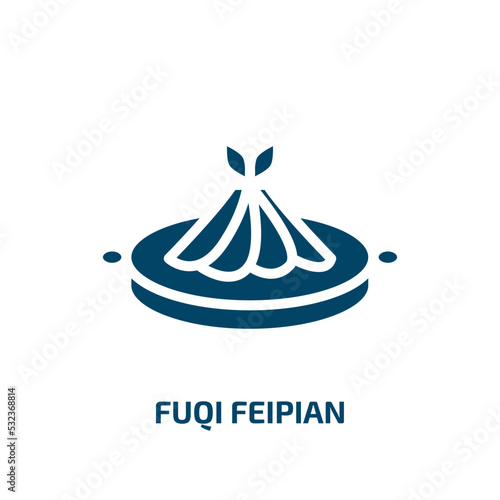fuqi feipian icon from food collection. Filled fuqi feipian, mein, chinese glyph icons isolated on white background. Black vector fuqi feipian sign, symbol for web design and mobile apps