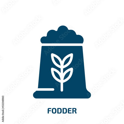 fodder icon from food collection. Filled fodder, business, agriculture glyph icons isolated on white background. Black vector fodder sign, symbol for web design and mobile apps