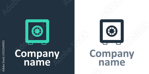 Logotype Safe icon isolated on white background. The door safe a bank vault with a combination lock. Reliable Data Protection. Logo design template element. Vector