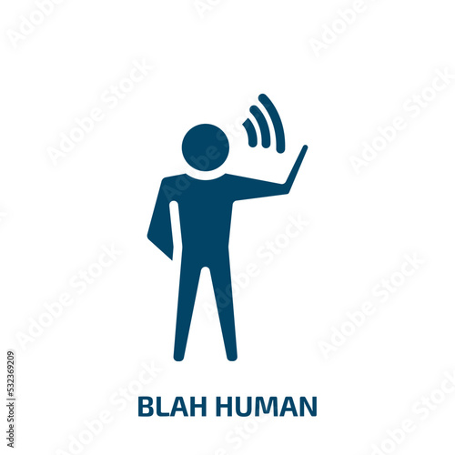 blah human icon from feelings collection. Filled blah human, cold, man glyph icons isolated on white background. Black vector blah human sign, symbol for web design and mobile apps