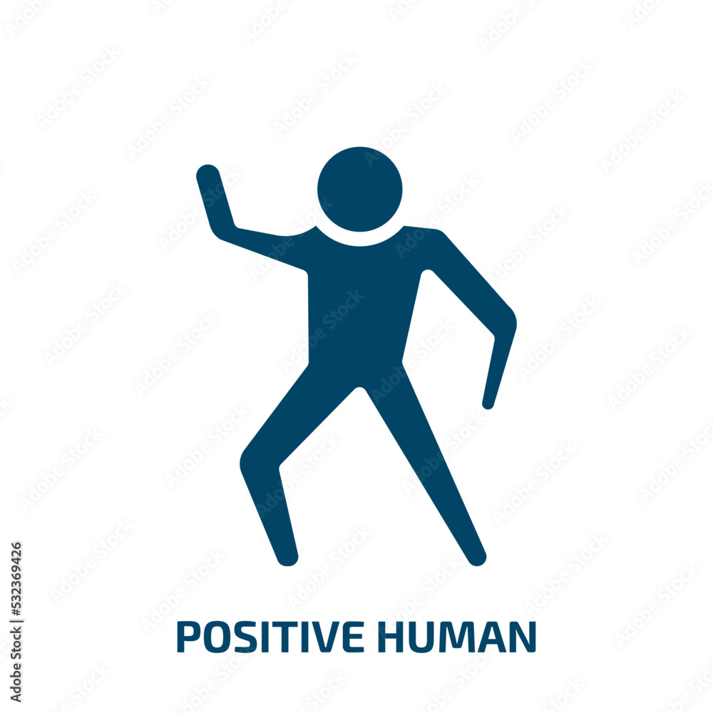 positive human icon from feelings collection. Filled positive human, human, positive glyph icons isolated on white background. Black vector positive human sign, symbol for web design and mobile apps positive human icon from feelings collection. Filled positive human, human, positive glyph icons isolated on white background. Black vector positive human sign, symbol for web design and mobile apps