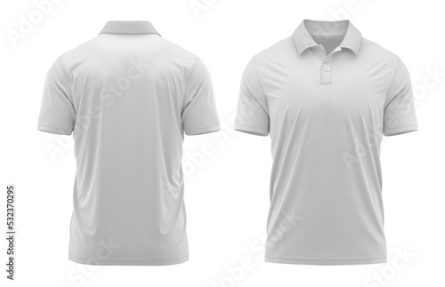 Polo shirt, Short Sleeve, 2 Button, Pique fabric. Texture ( 3d rendered ) White