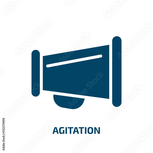 agitation icon from general collection. Filled agitation, man, politician glyph icons isolated on white background. Black vector agitation sign, symbol for web design and mobile apps