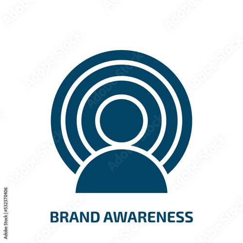 brand awareness icon from general collection. Filled brand awareness, marketing, awareness glyph icons isolated on white background. Black vector brand awareness sign, symbol for web design and mobile