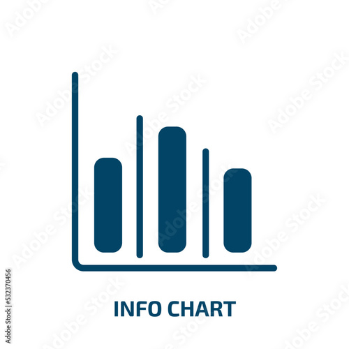info chart icon from general collection. Filled info chart  business  chart glyph icons isolated on white background. Black vector info chart sign  symbol for web design and mobile apps