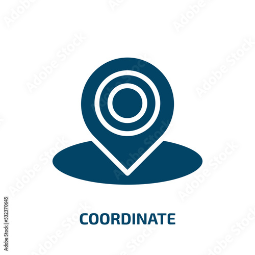 coordinate icon from general collection. Filled coordinate, business, information glyph icons isolated on white background. Black vector coordinate sign, symbol for web design and mobile apps